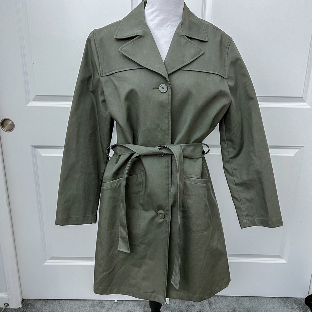 Old Navy Classic Trench Coat — Size XL- Army Green